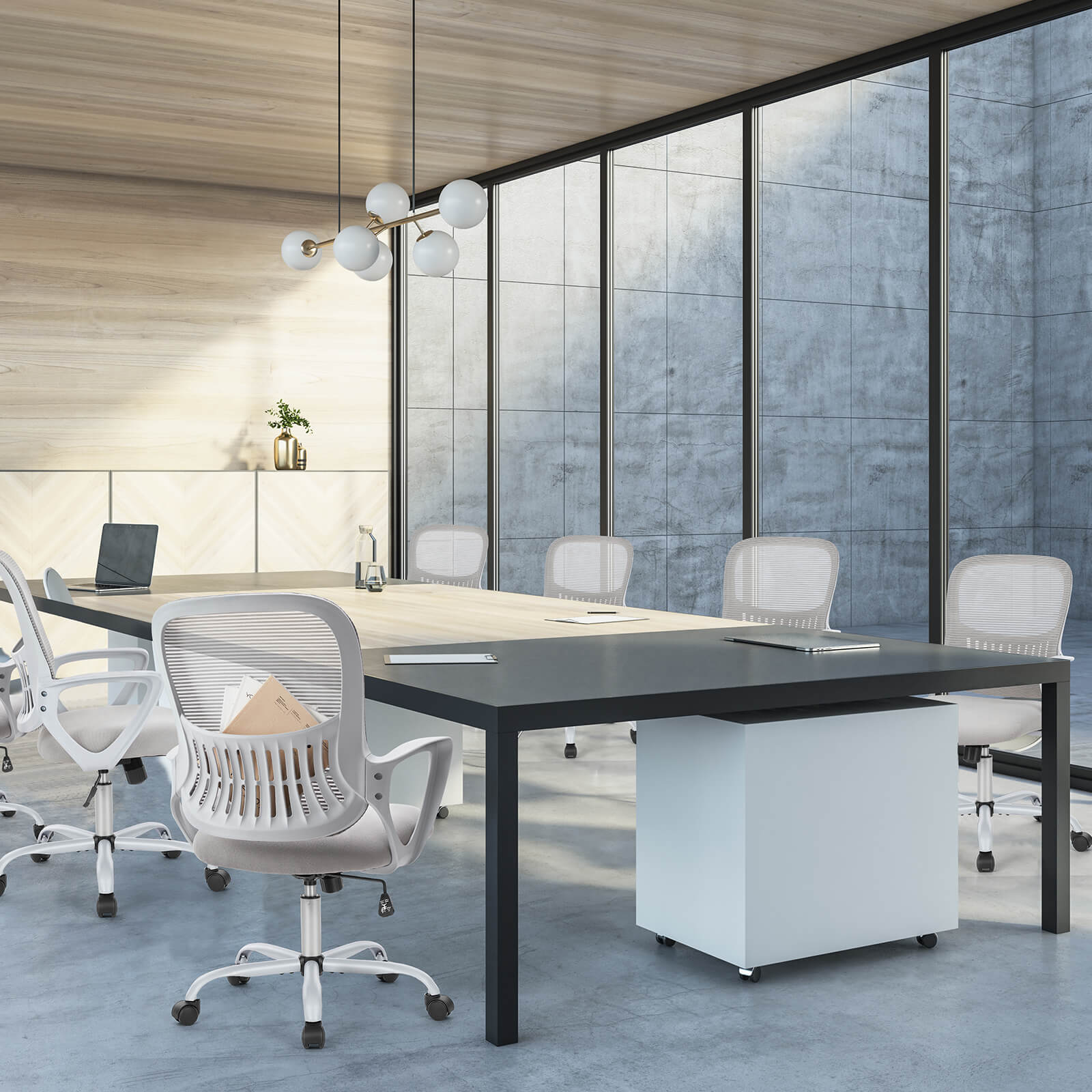 Office Chair with Lumbar Support and Armrests
