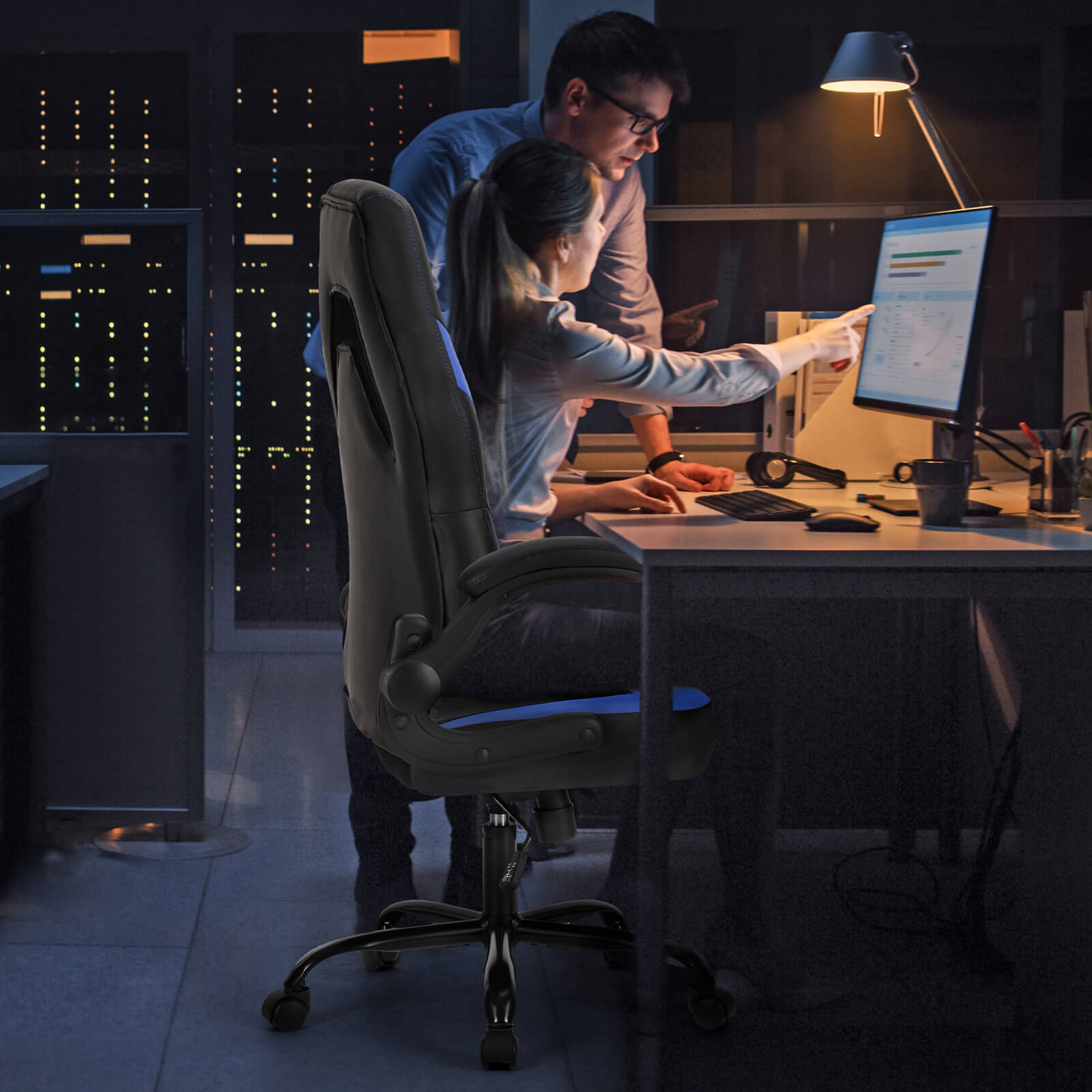 Leather Gaming Chair Height Adjustable For Playroom