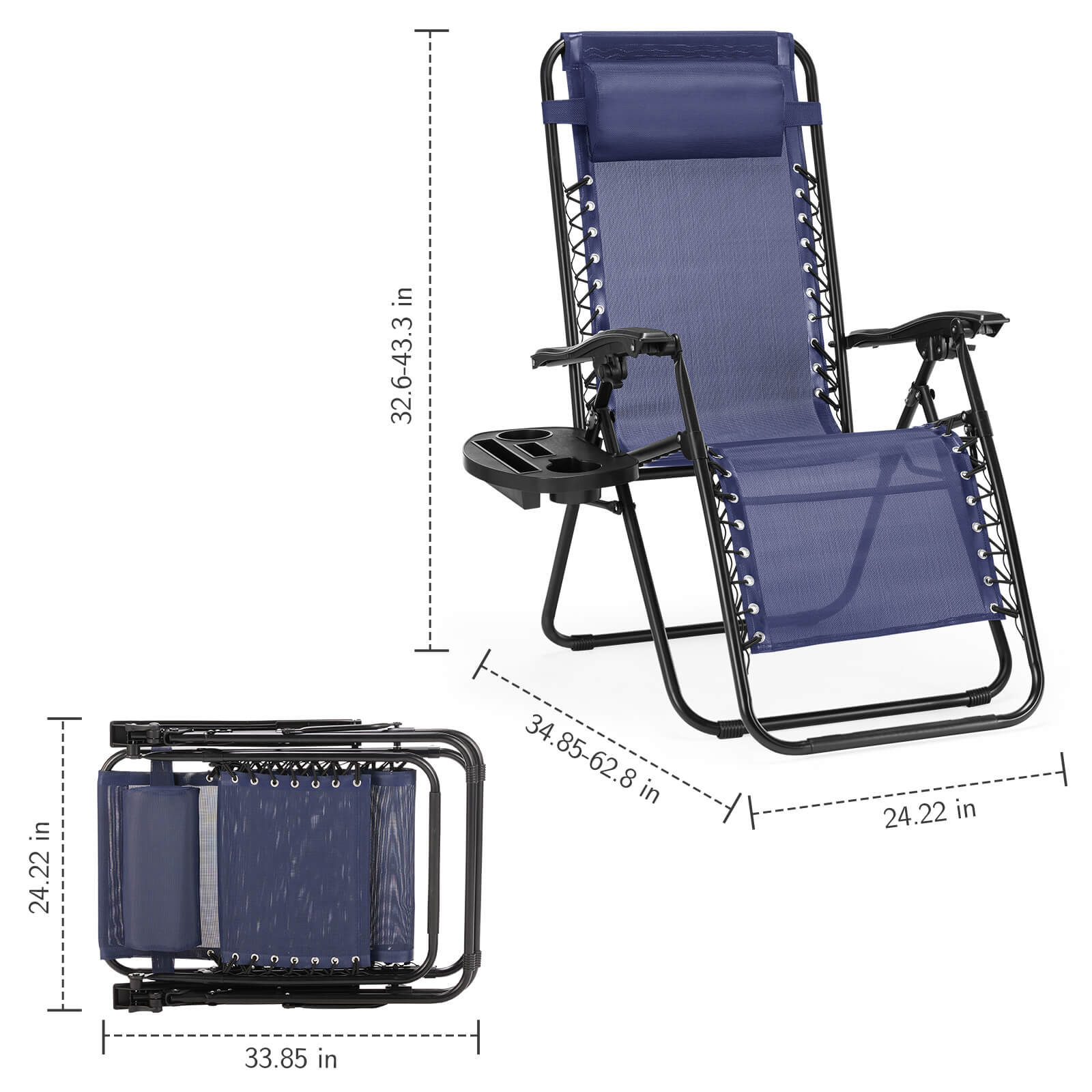 Portable Camping Lounge Chair（Set of 2）