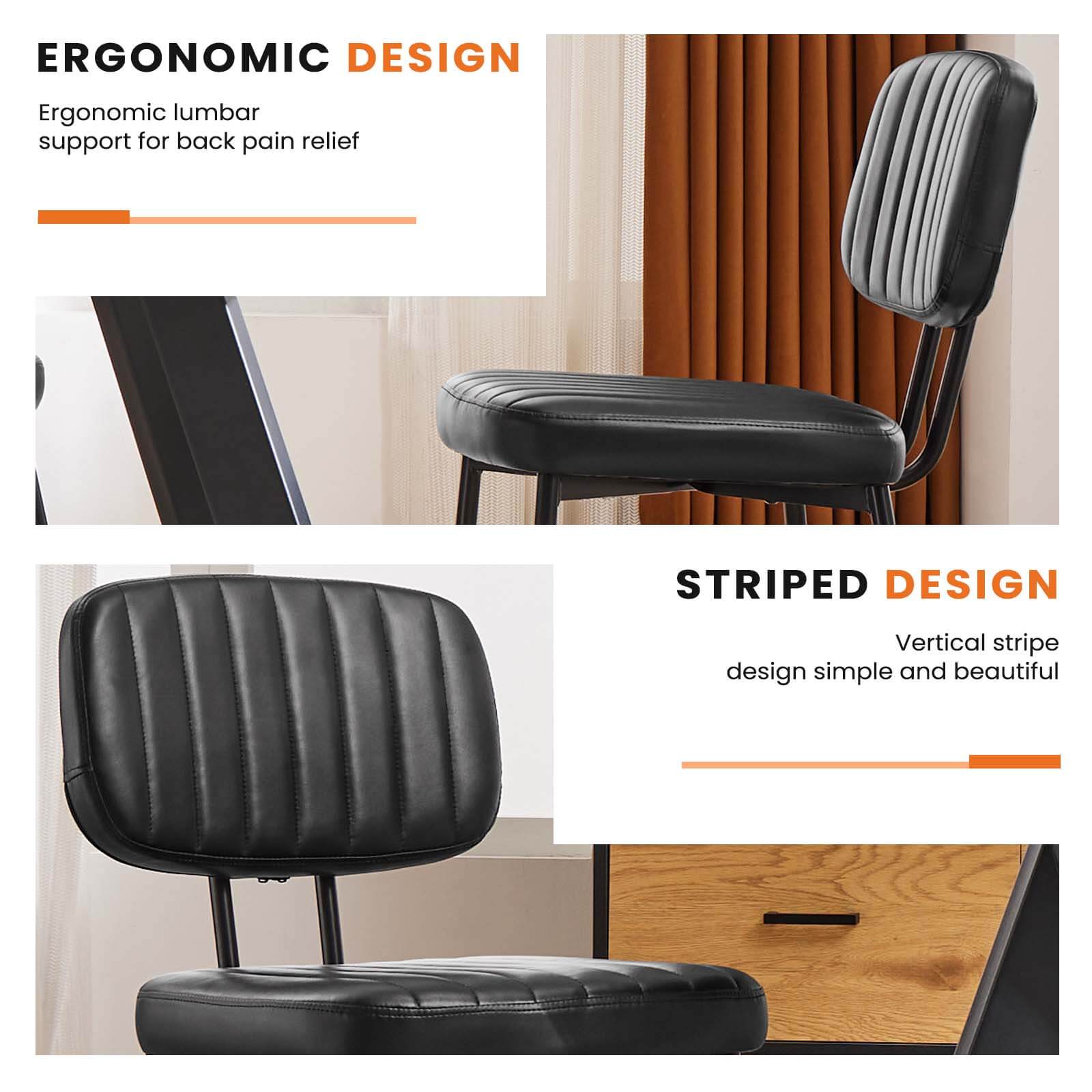 Dining Chair 2 Piece Faux Leather Cushion Set for Dining Room