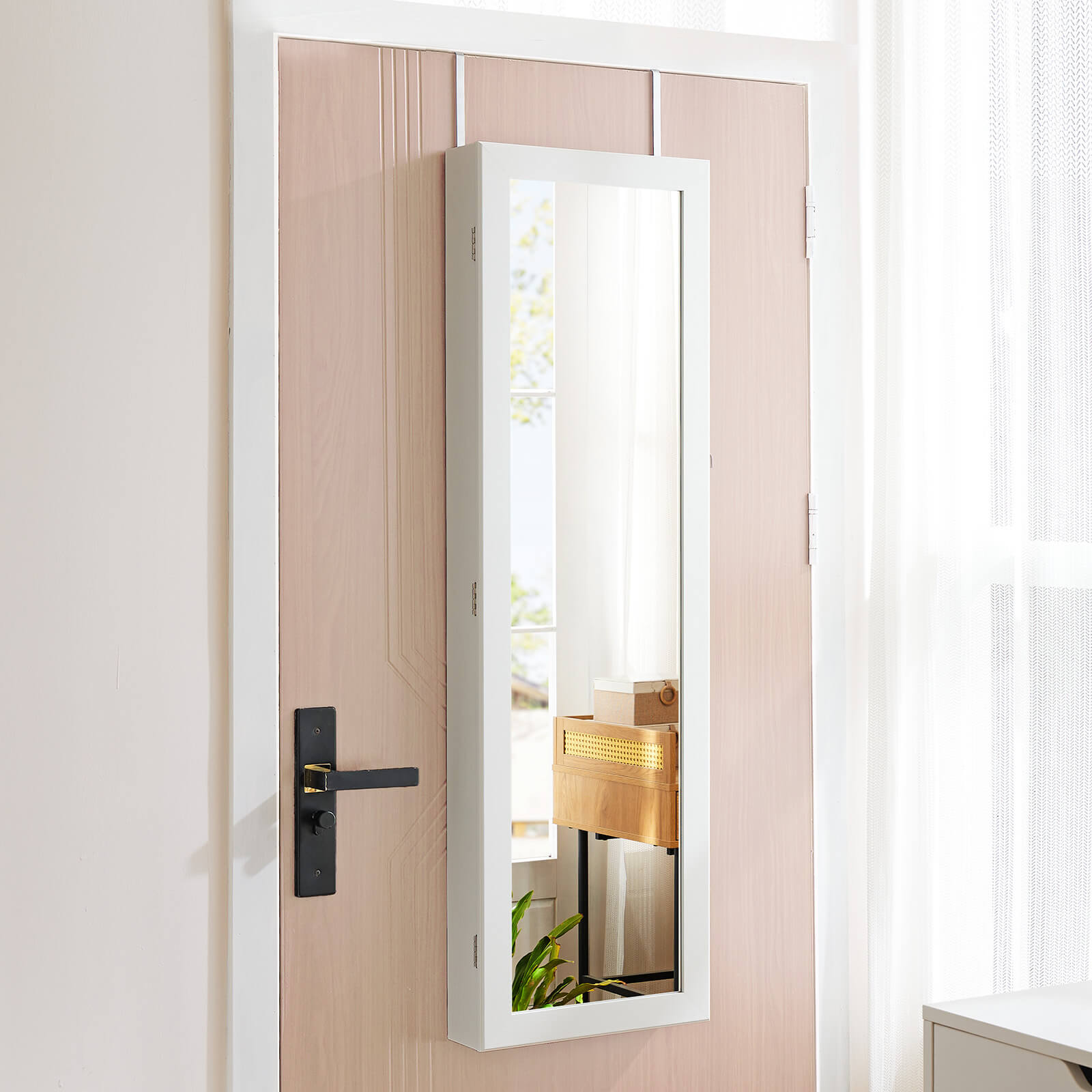 Jewellery Cabinet Hangable with Mirror for Bedroom