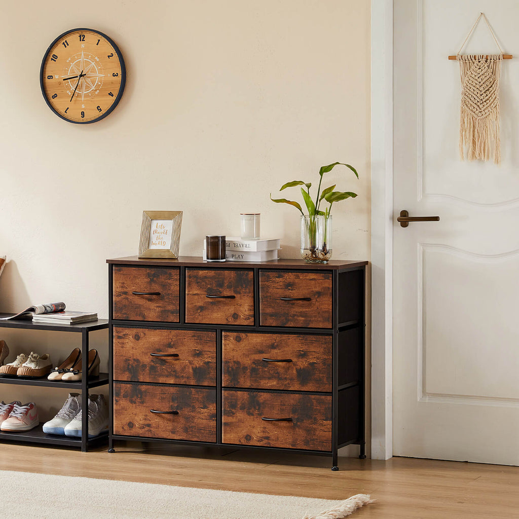 Dresser Wooden Top with Storage for Living Room Bedroom