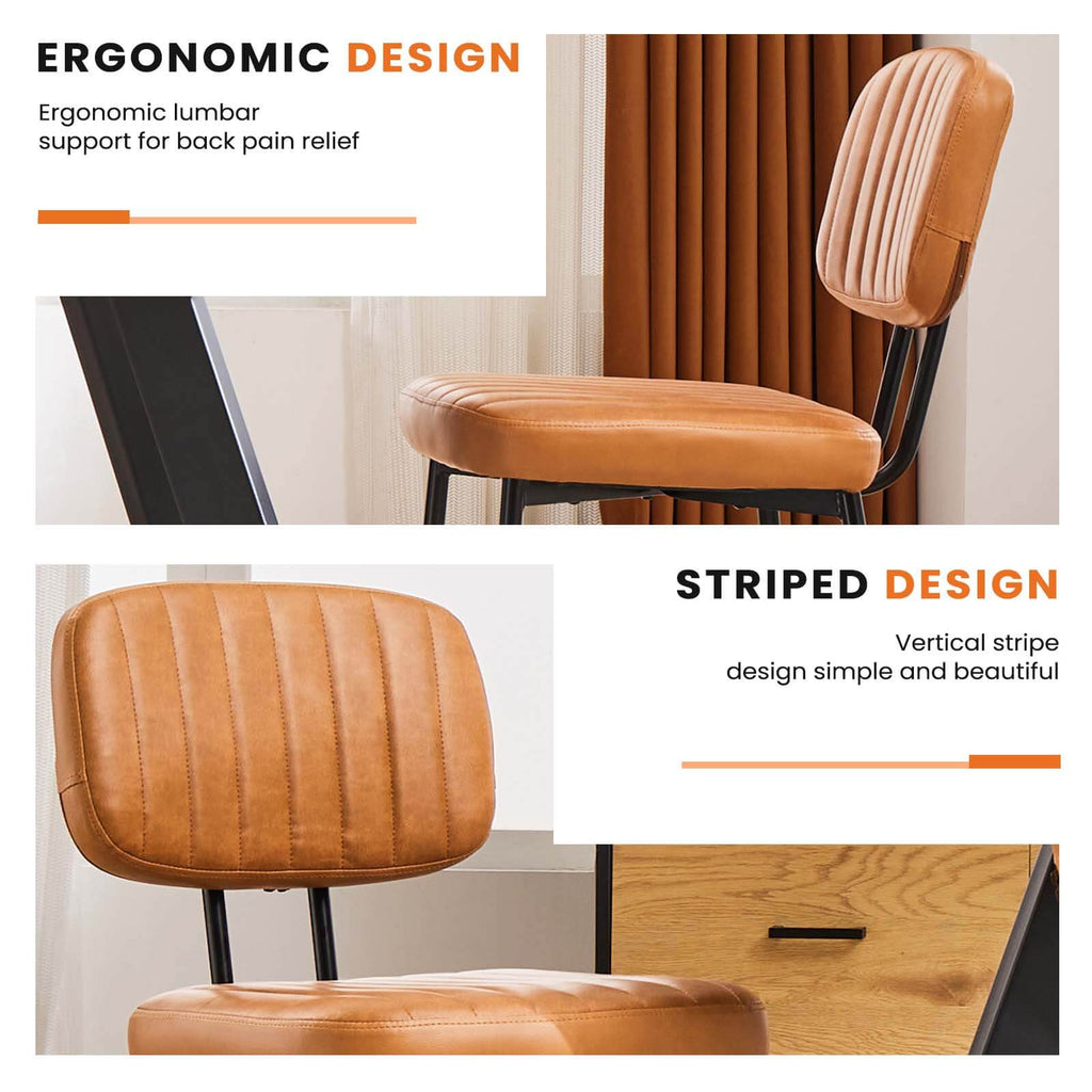 Dining Chair 2 Piece Faux Leather Cushion Set for Dining Room