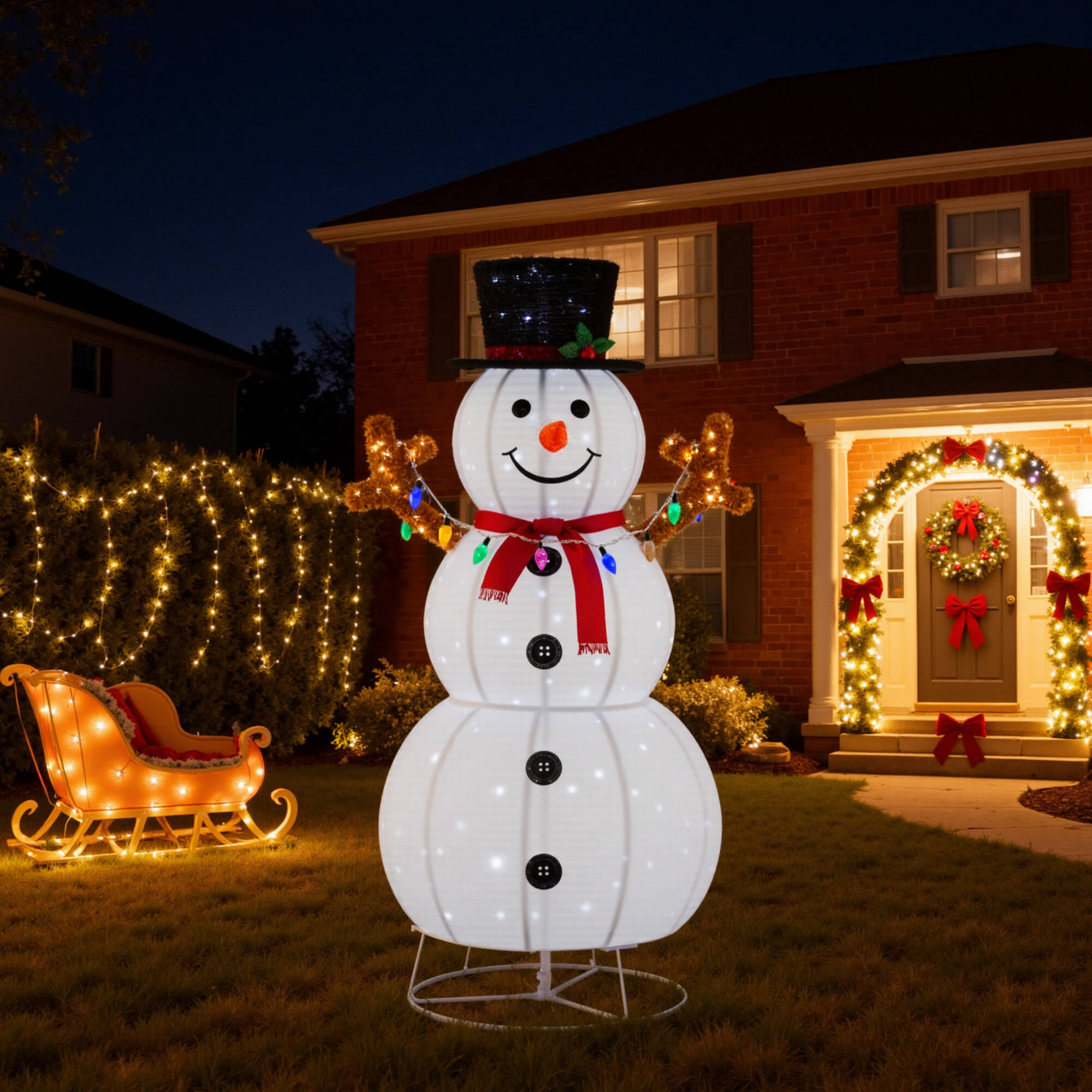 Lighted Snowman Outdoor Christmas Decoration