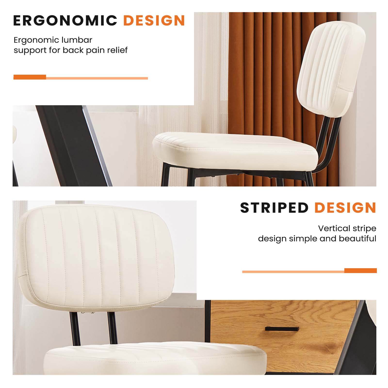 Dining Chair 2 Piece Faux Leather Cushion Set for Dining Room