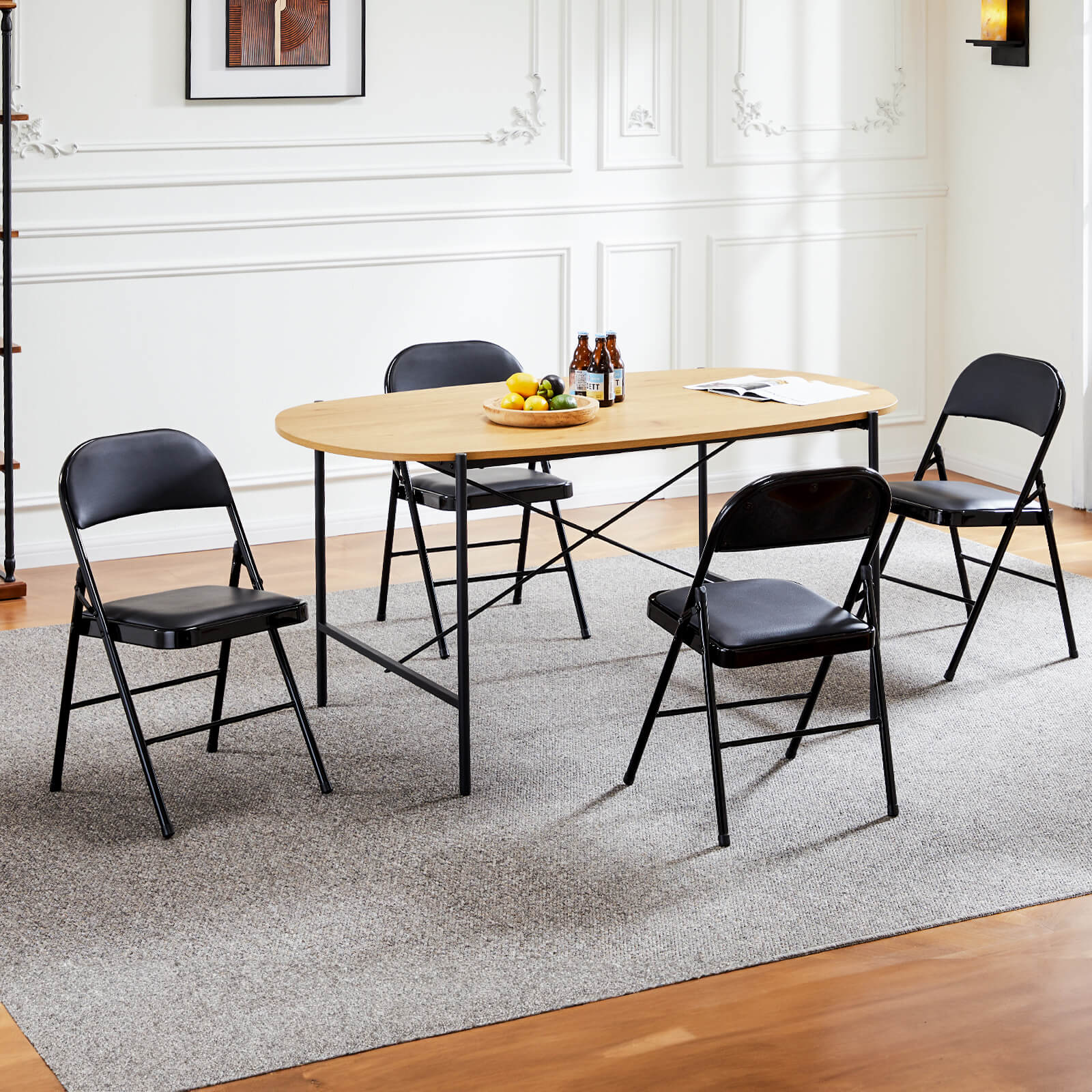 Leather Folding Chair for Events and Home Use