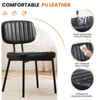 Dining Chair 2 Piece Faux Leather Cushion Set for Dining Room