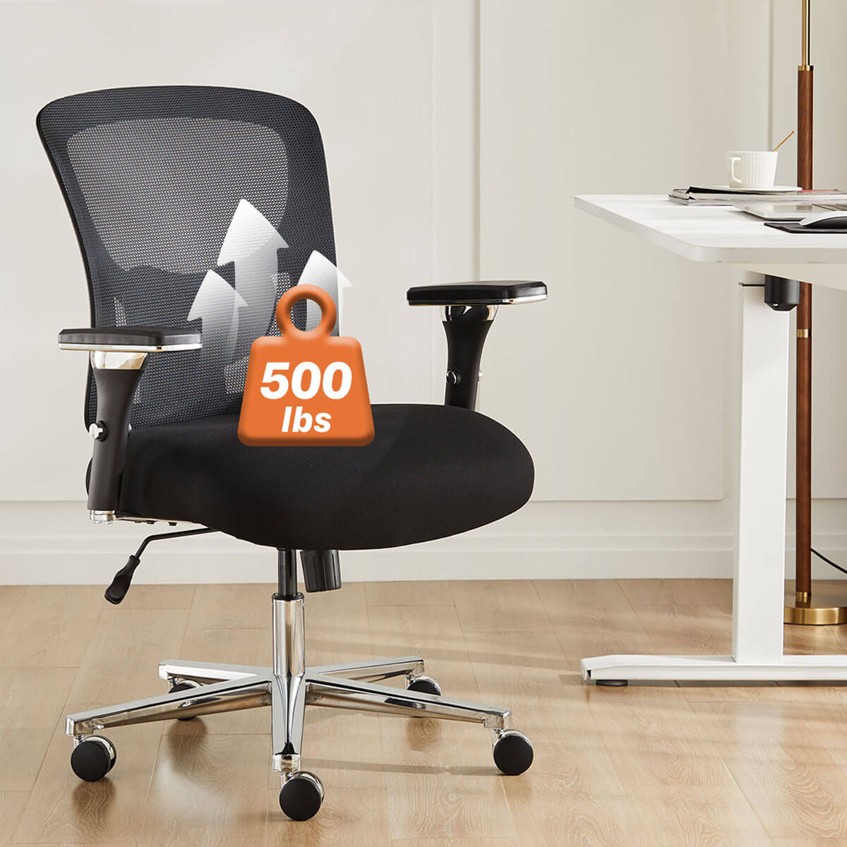 Office Chair with Adjustable Lumbar Support Oversized Cushion