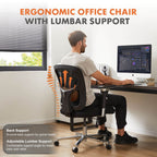 Office Chair with Adjustable Lumbar Support Oversized Cushion