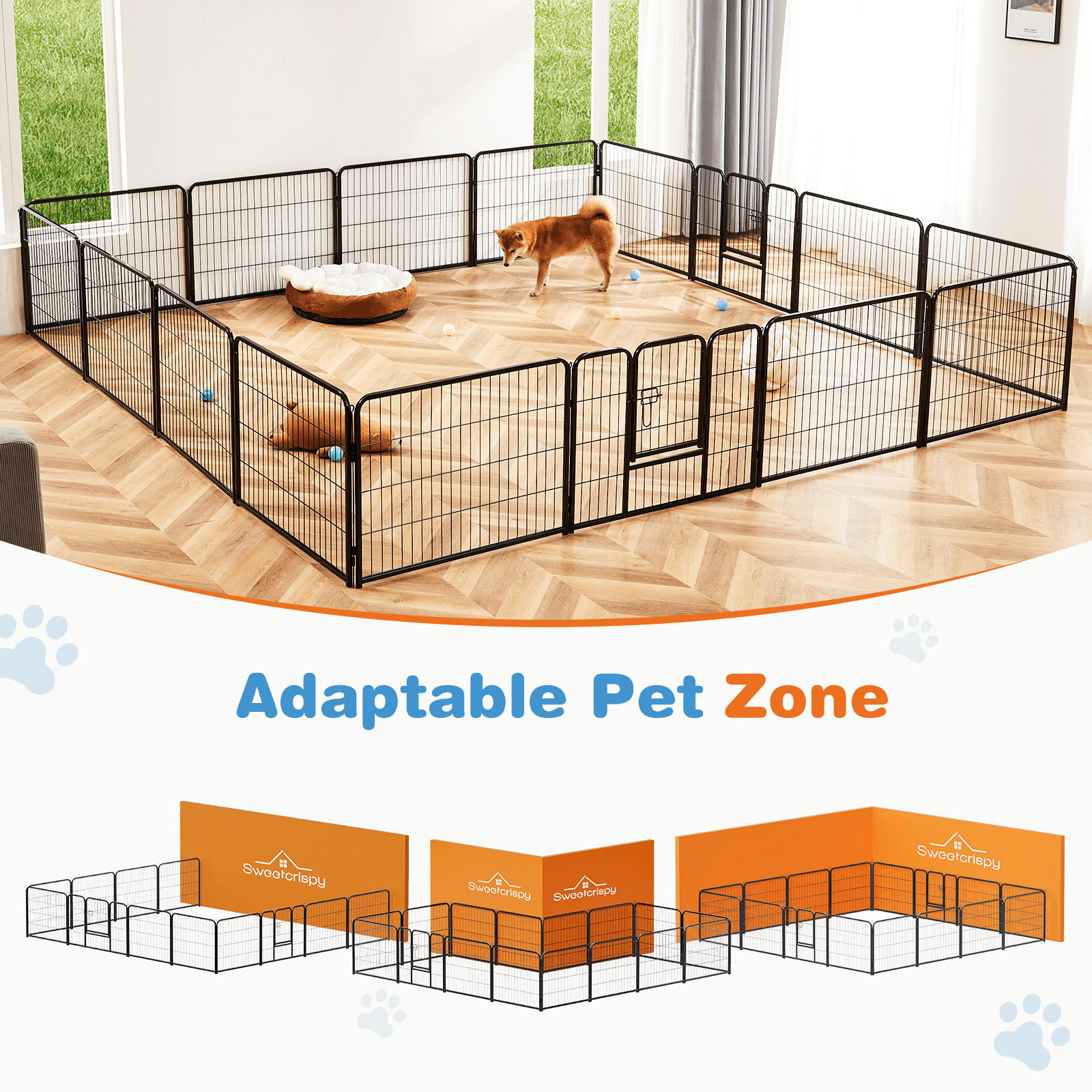 Dog Fence Collapsible for Garden Patio