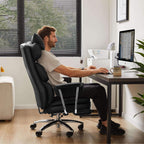Computer Chair Leather with Leg Rest for Office