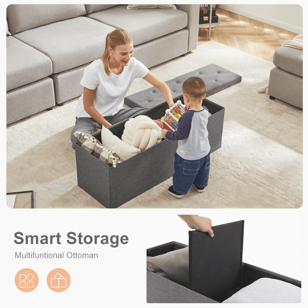 Bed Footstool storage ottoman for Bedroom and Entry Door
