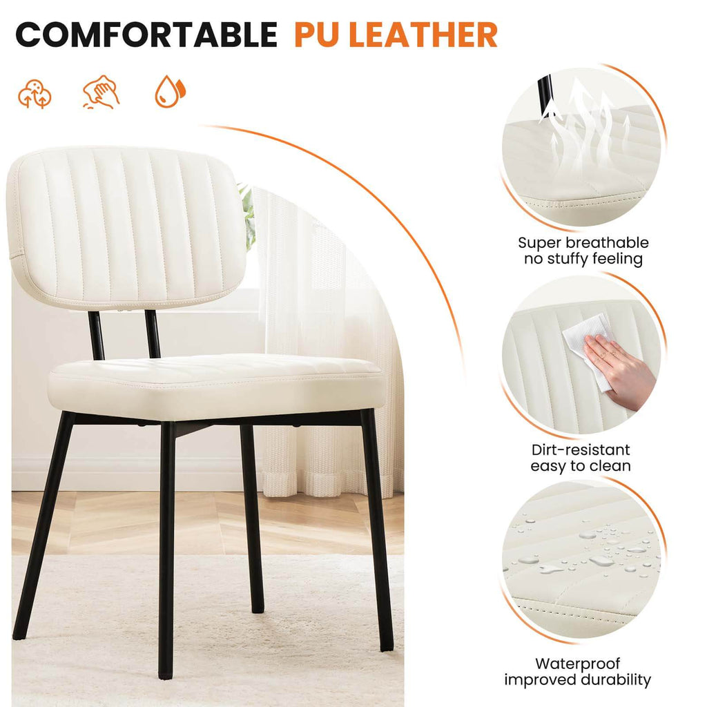 Dining Chair 2 Piece Faux Leather Cushion Set for Dining Room
