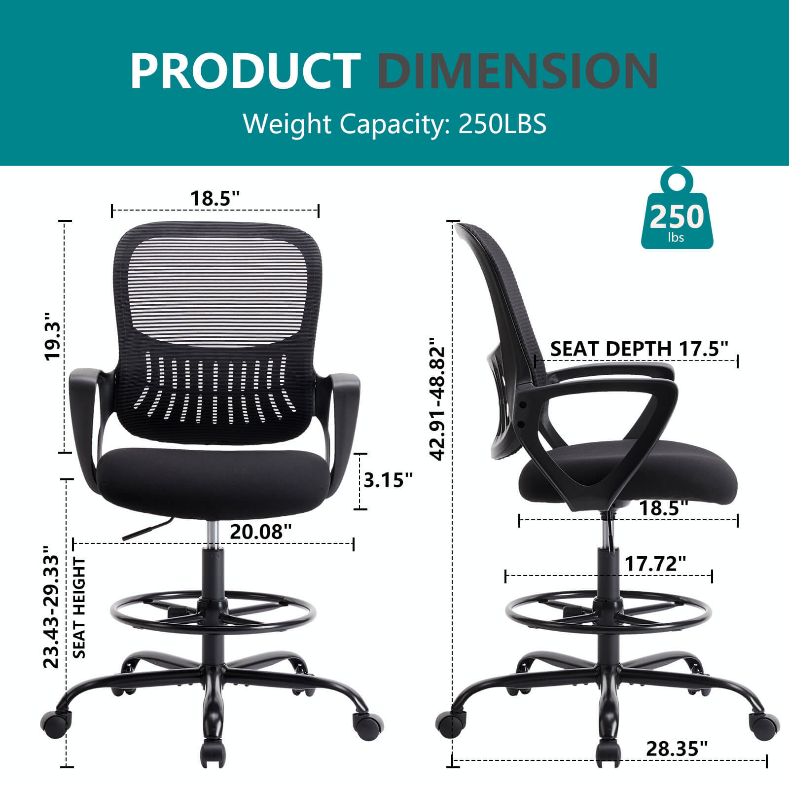 Tall Office Chair Height Adjustable