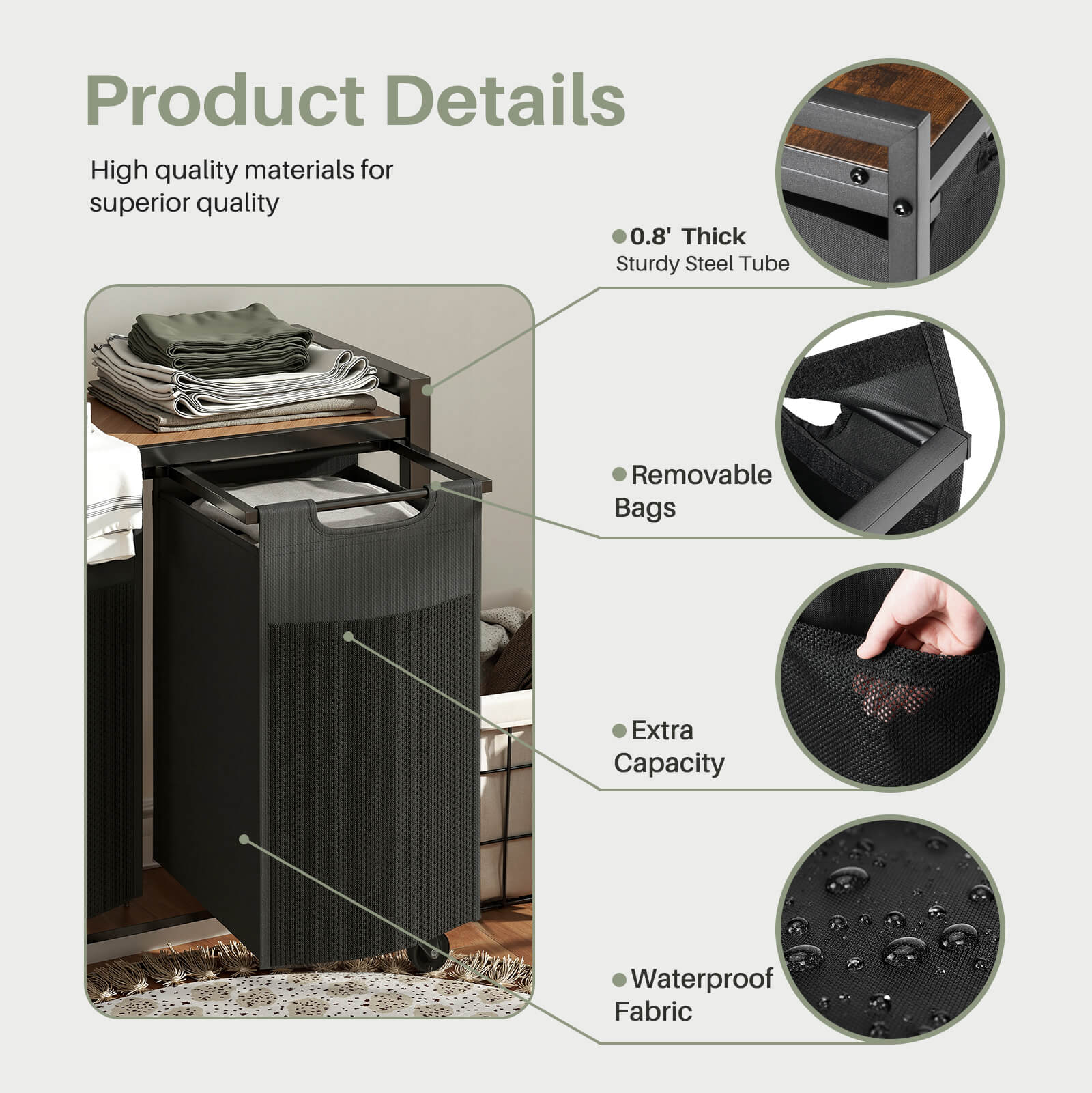 Iron Frame Laundry Room Dirty Clothes Basket