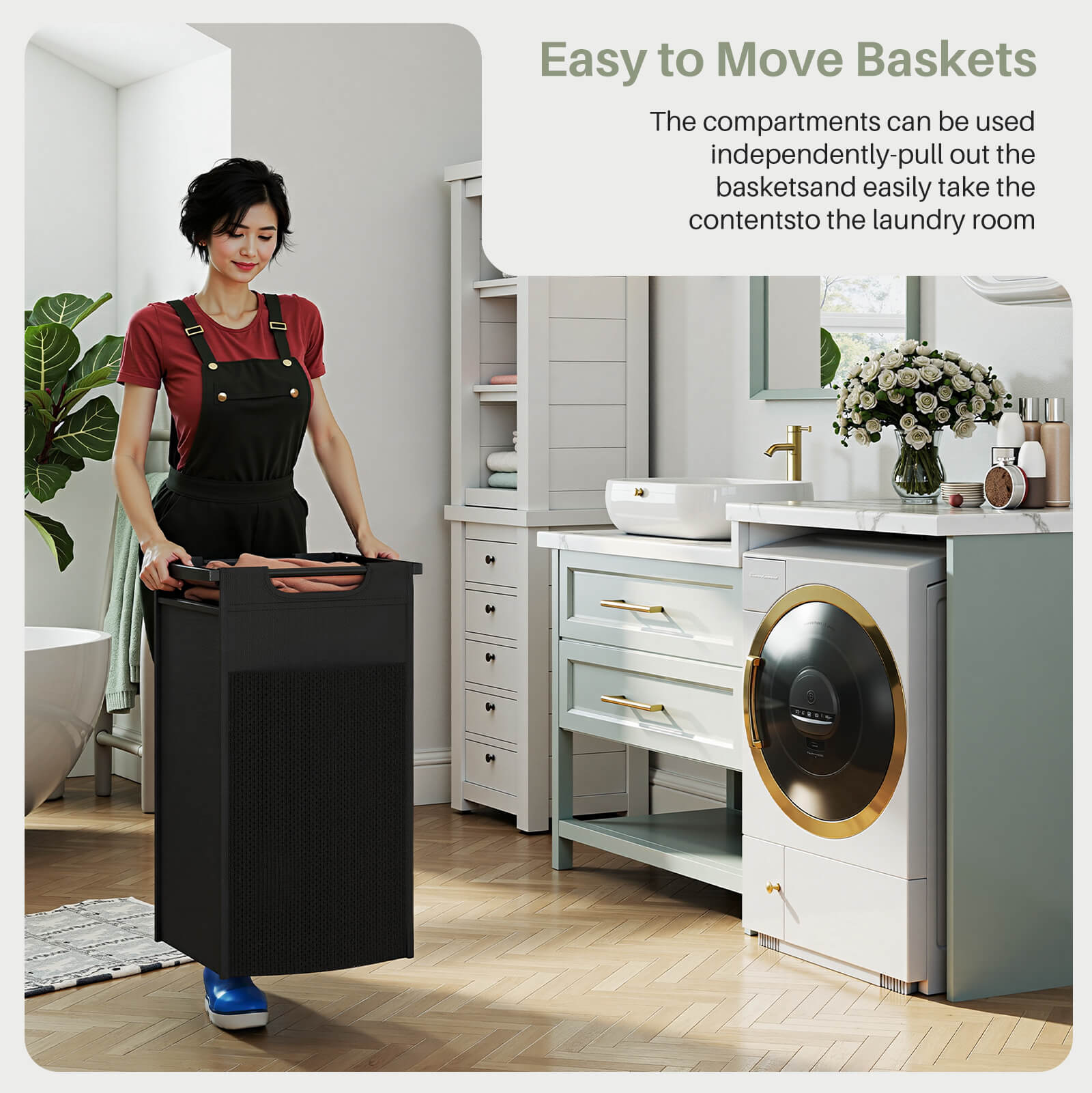 Iron Frame Laundry Room Dirty Clothes Basket