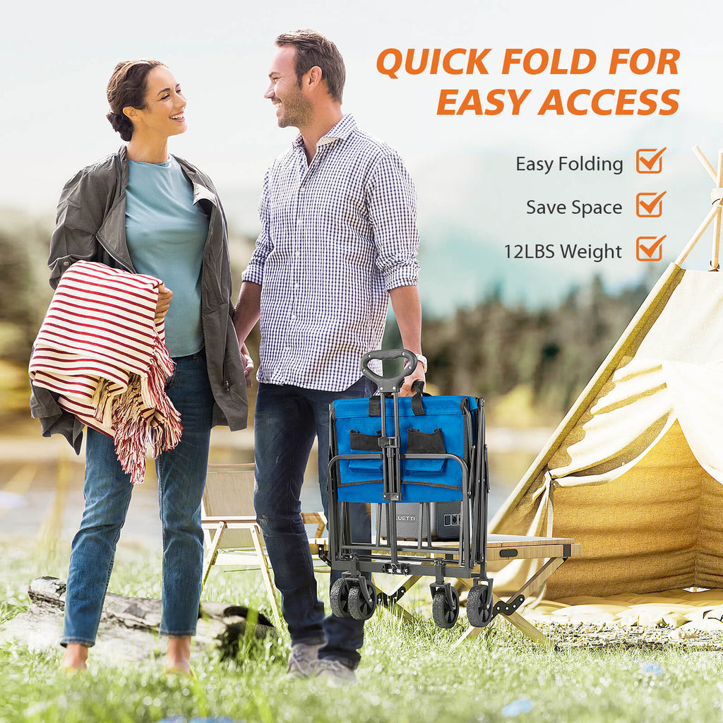 Foldable Wagon with All Terrain Wheels for Outdoor Camping