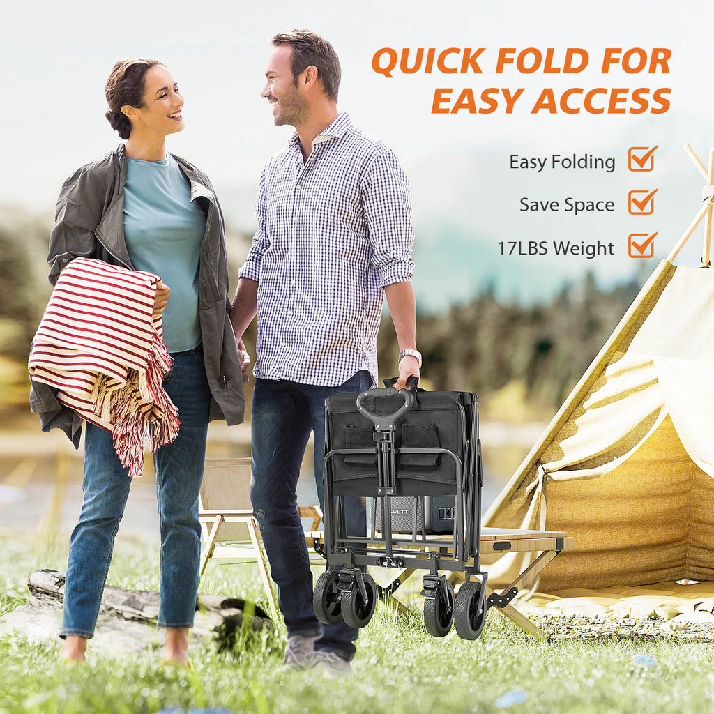 Foldable Wagon with All Terrain Wheels for Outdoor Camping