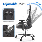Gaming Chair with Footrest Upholstered Armrests for Home Office