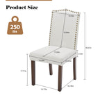 Wooden Dining Chair with Leather Cushion for Dining Room-2P