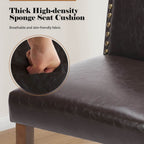 Wooden Dining Chair with Leather Cushion for Dining Room-2P