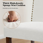 Wooden Dining Chair with Leather Cushion for Dining Room-2P