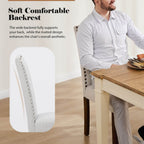 Wooden Dining Chair with Leather Cushion for Dining Room-2P