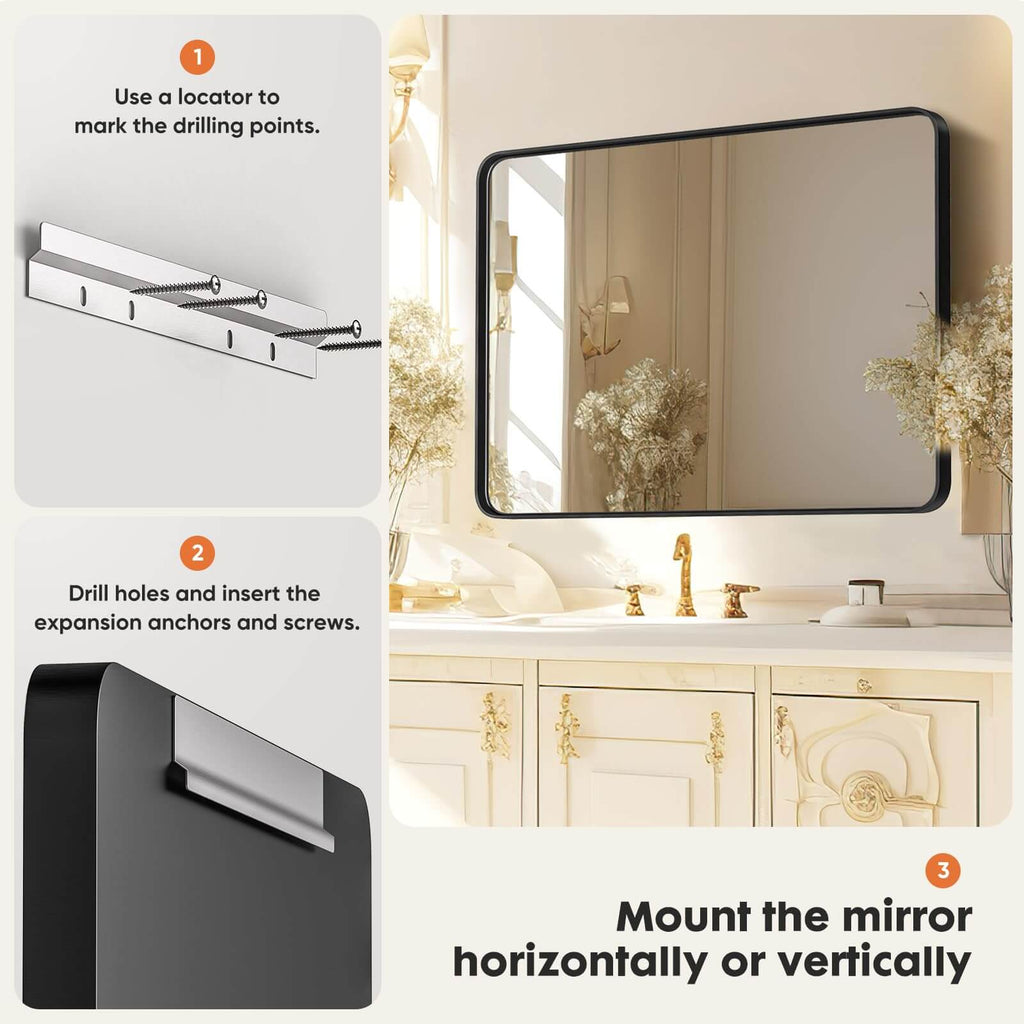 Bathroom Vanity Mirror, Rust Resistant, Non-Warping
