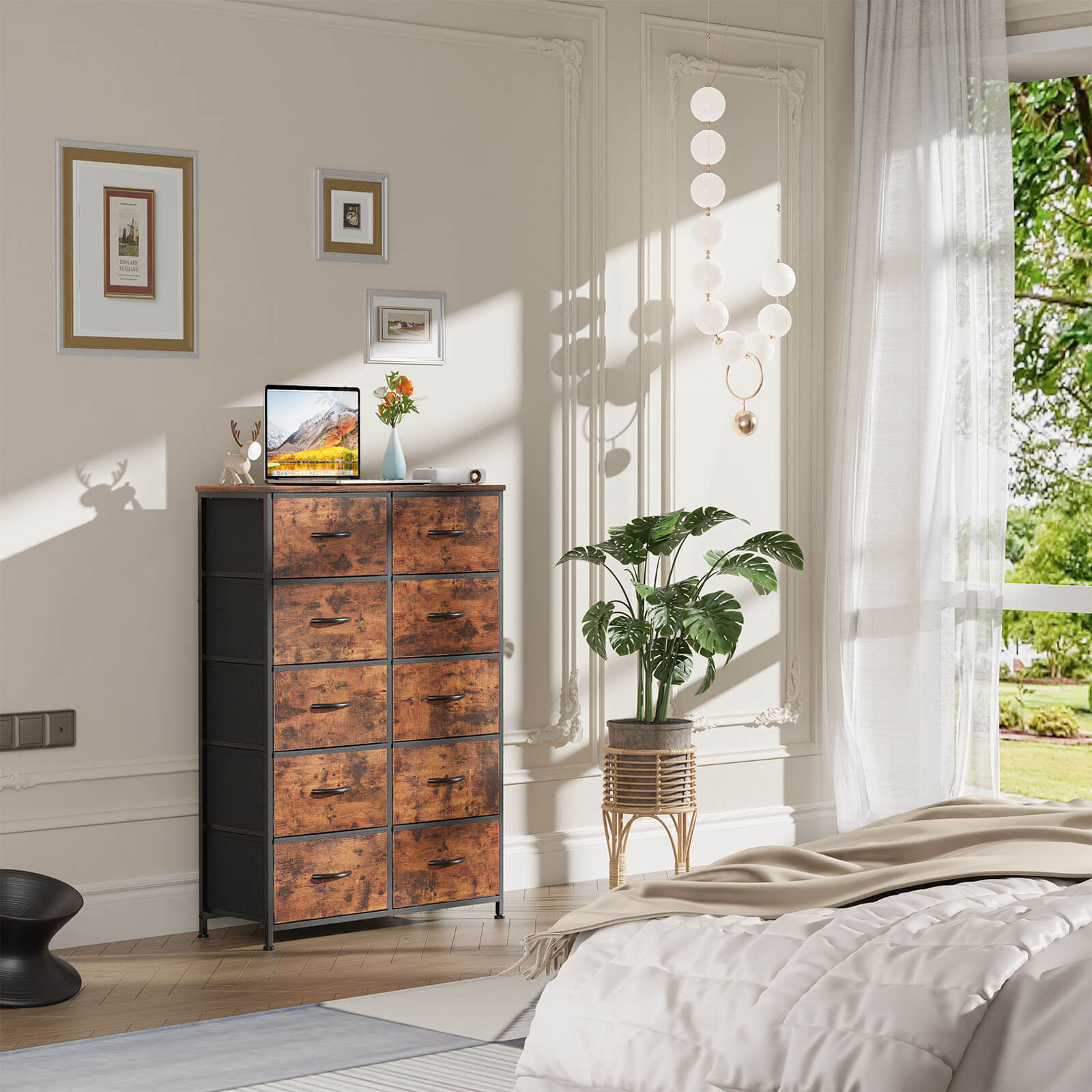 Tall Dresser with 10 Drawers for Bedroom