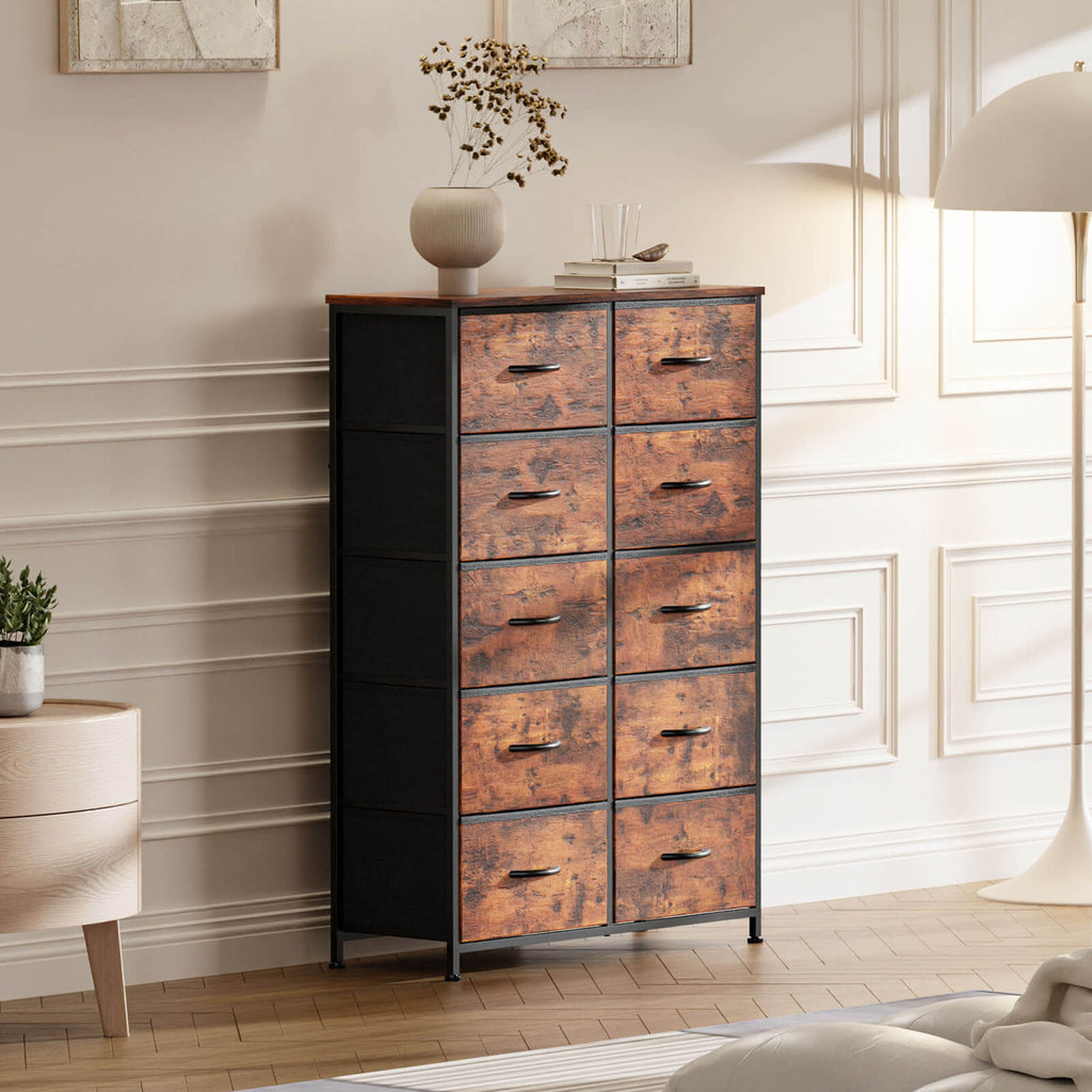 Tall Dresser with 10 Drawers for Bedroom
