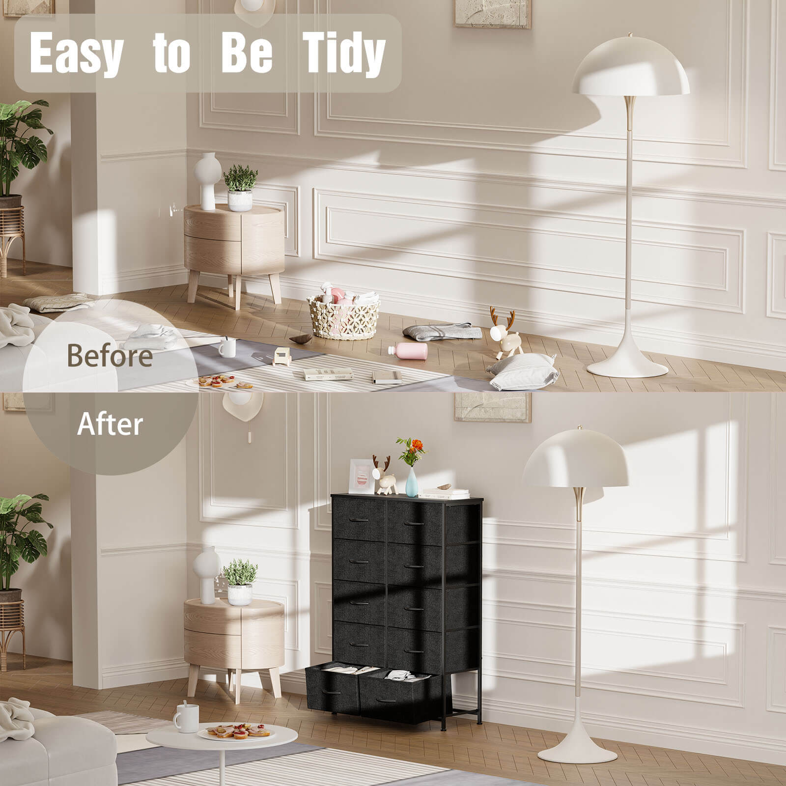 Tall Dresser with 10 Drawers for Bedroom