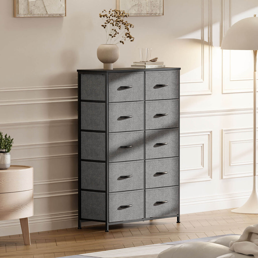 Tall Dresser with 10 Drawers for Bedroom