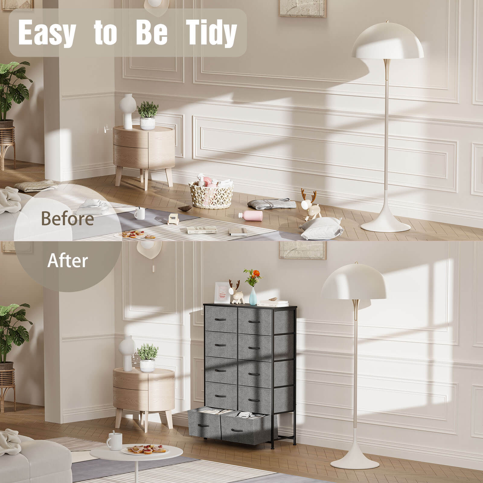 Tall Dresser with 10 Drawers for Bedroom