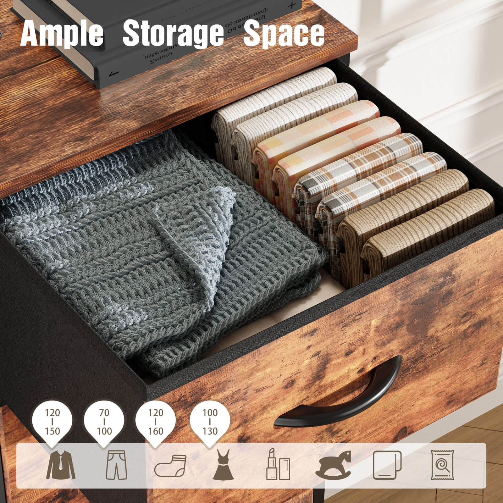 Tall Dresser with 10 Drawers for Bedroom