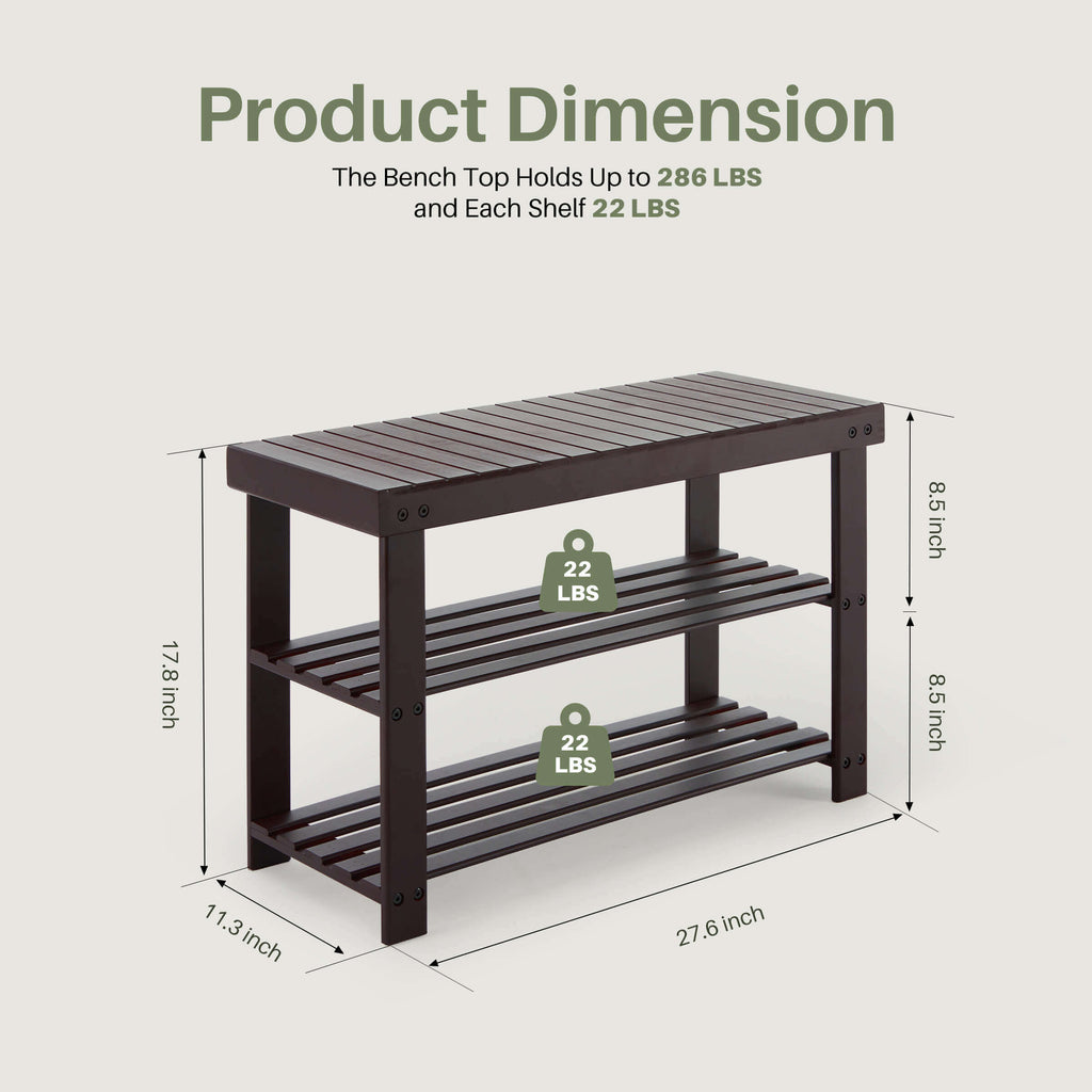 2-in-1 Bamboo Shoe Bench for Entryway