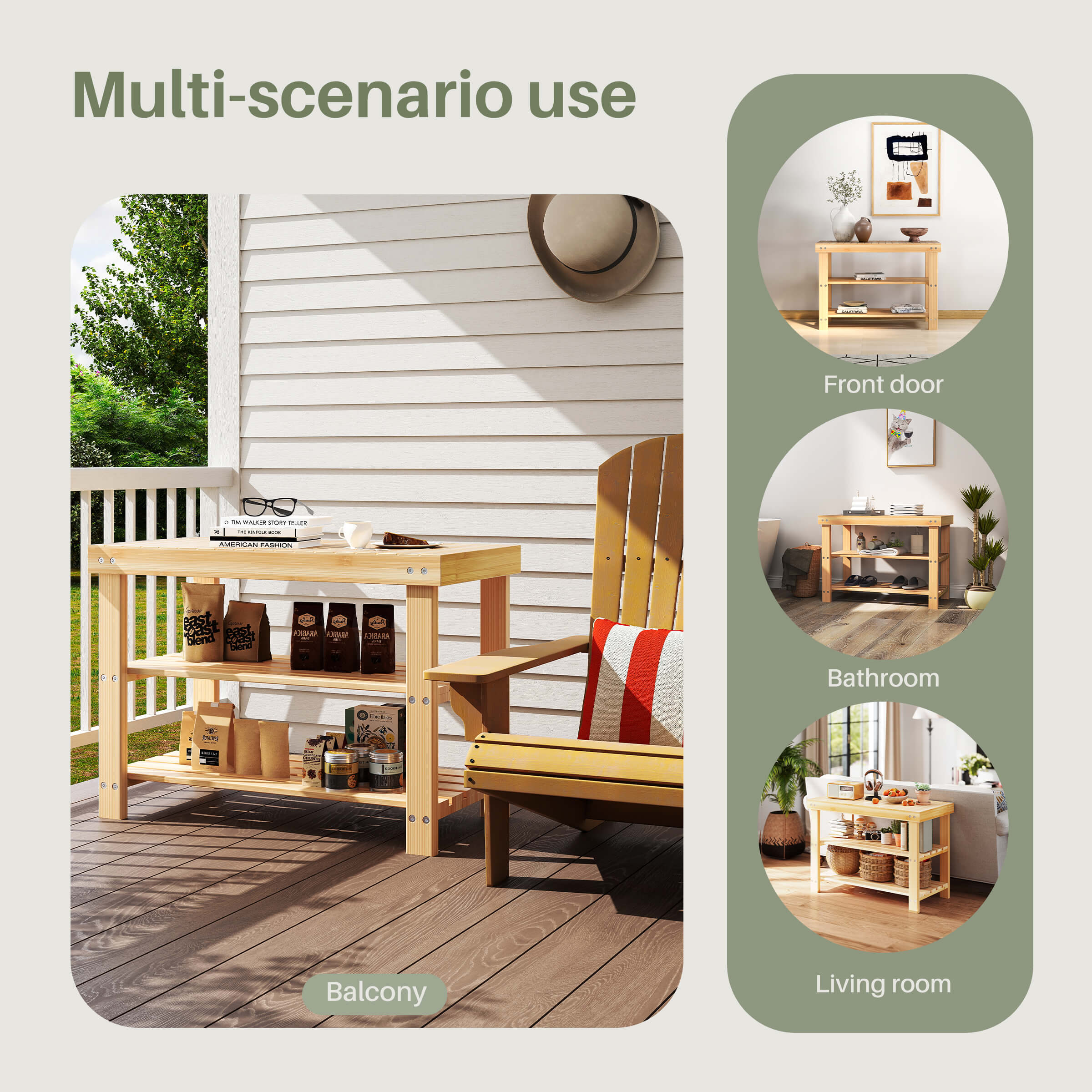 2-in-1 Bamboo Shoe Bench for Entryway