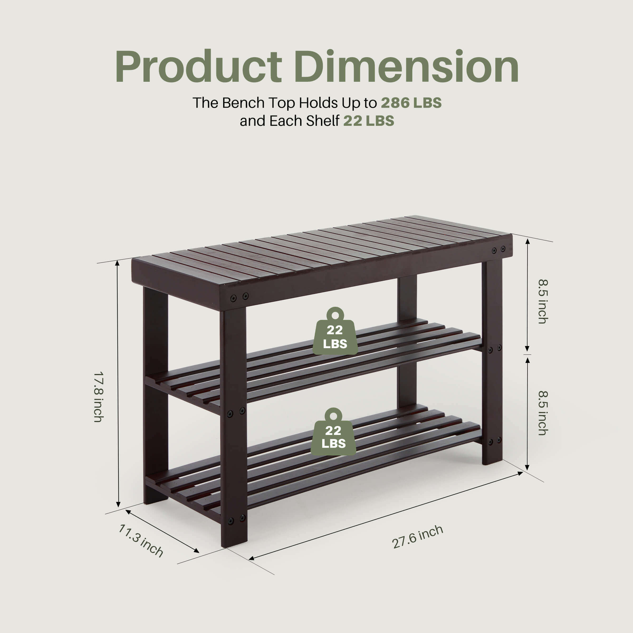 2-in-1 Bamboo Shoe Bench for Entryway