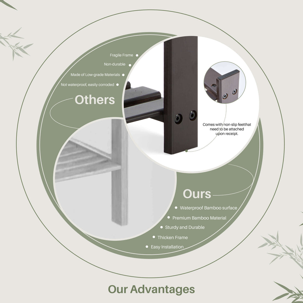 2-in-1 Bamboo Shoe Bench for Entryway