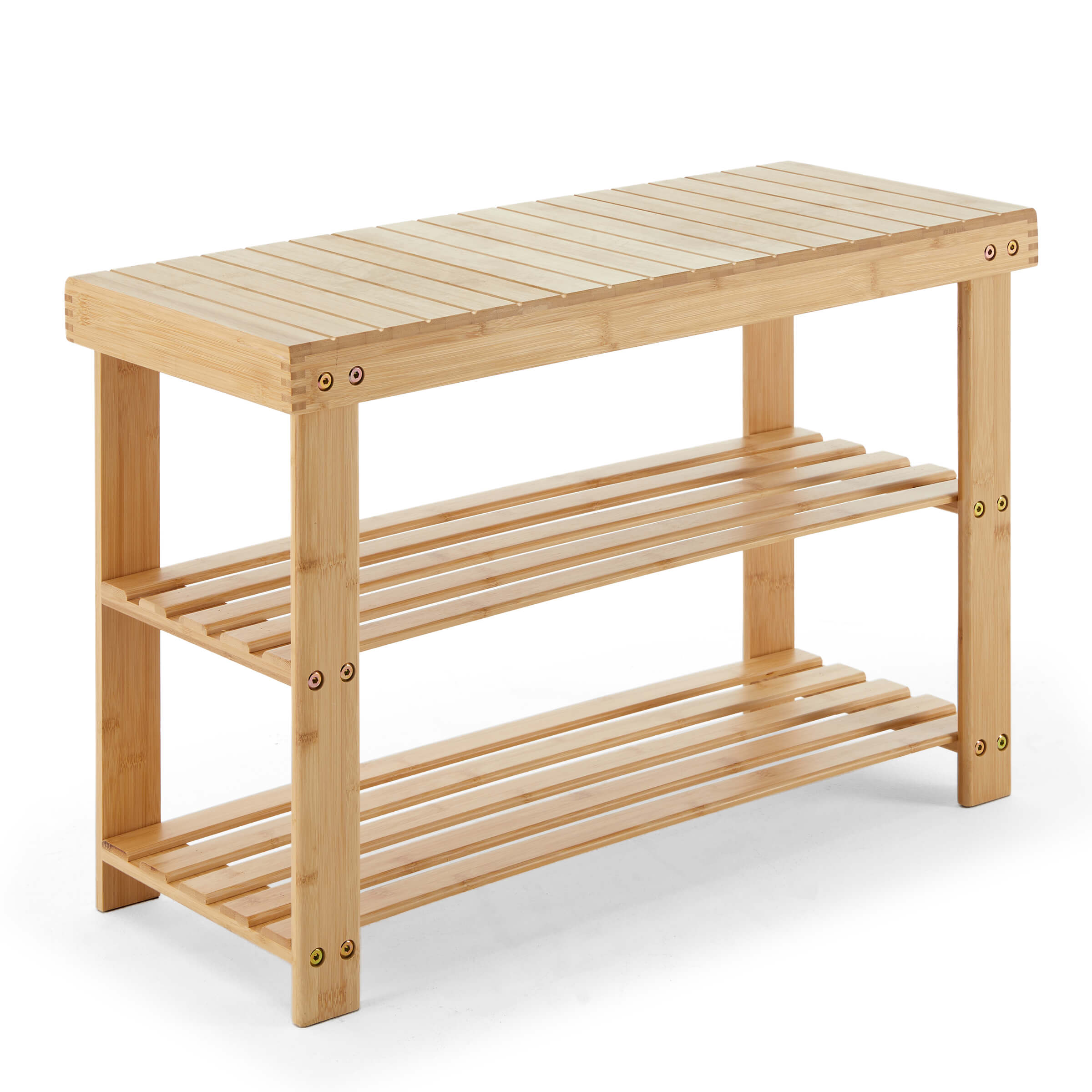 2-in-1 Bamboo Shoe Bench for Entryway