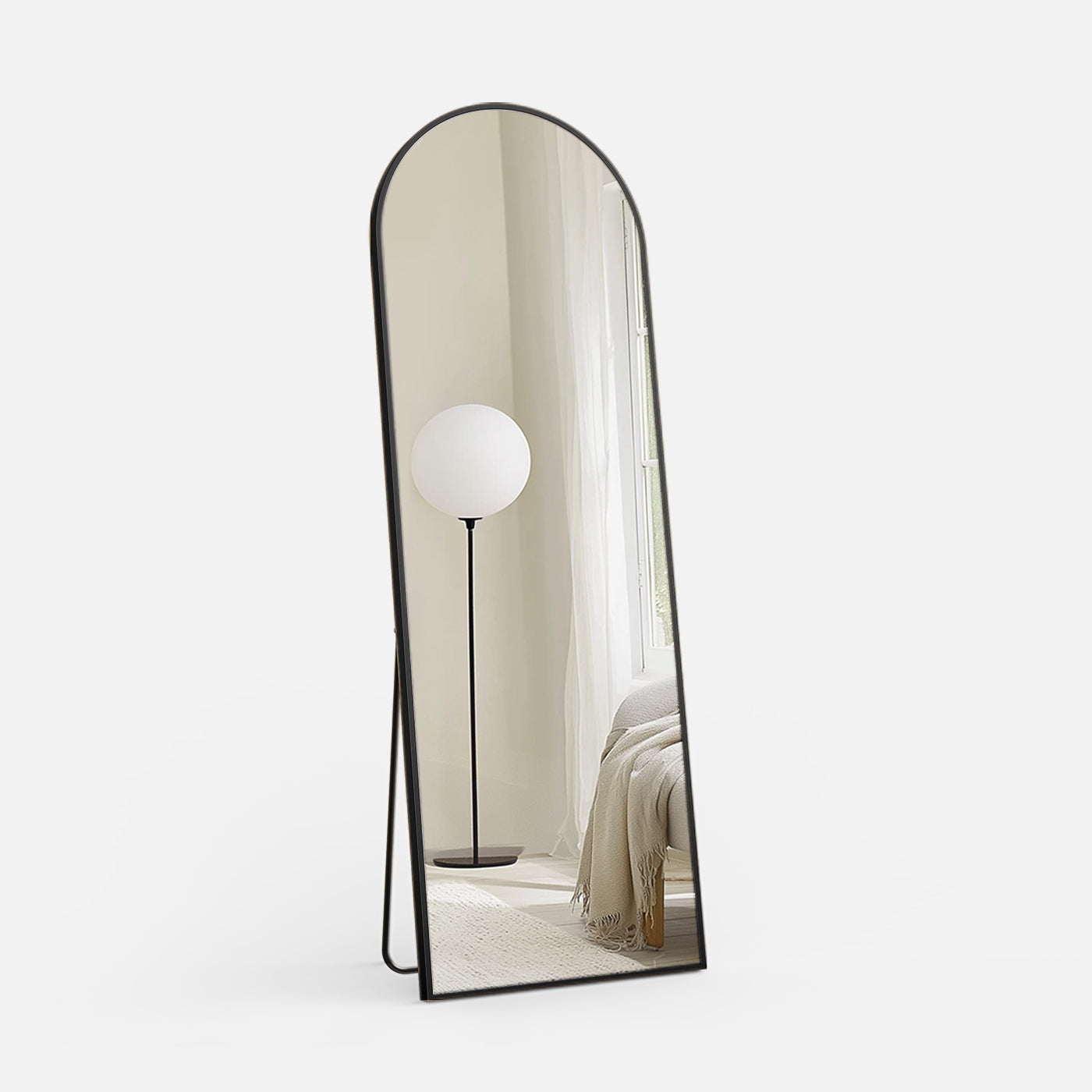 Floor Mirror with Slim Metal Frame for Bedroom