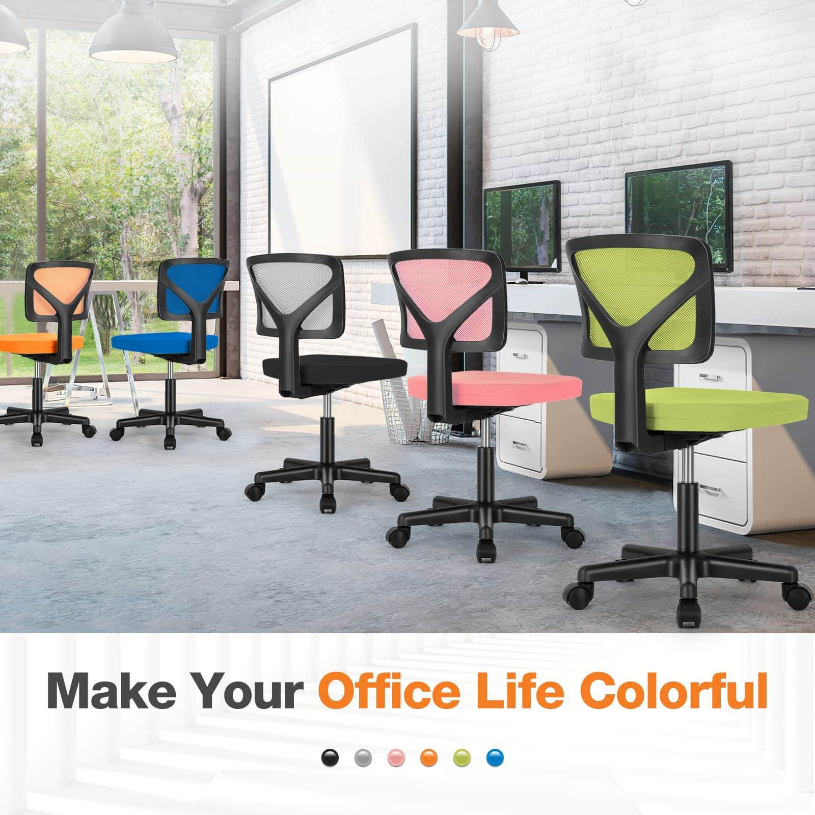 Desk Chair with Lumbar Support for Office
