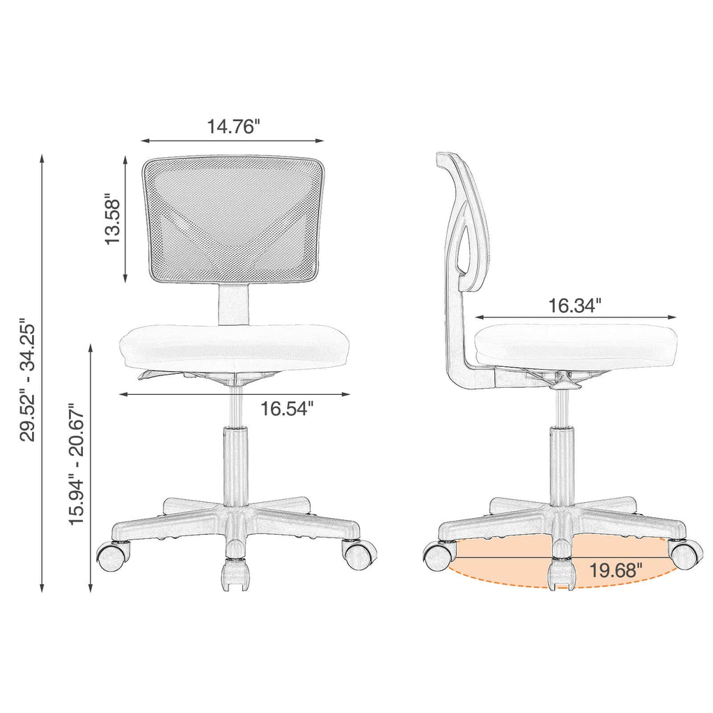 Desk Chair with Lumbar Support for Office