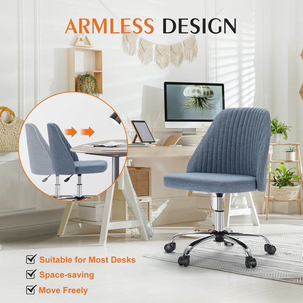 Office Chair Armless with Rollers for Office