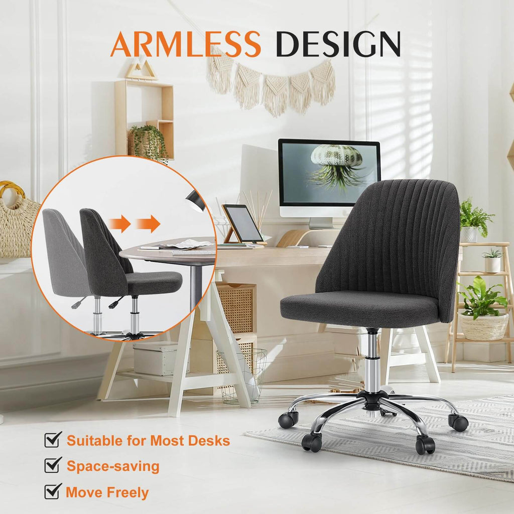 Office Chair Armless with Rollers for Office