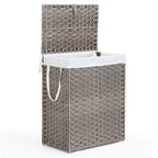 Collapsible Rattan Laundry Hamper for Laundry Room