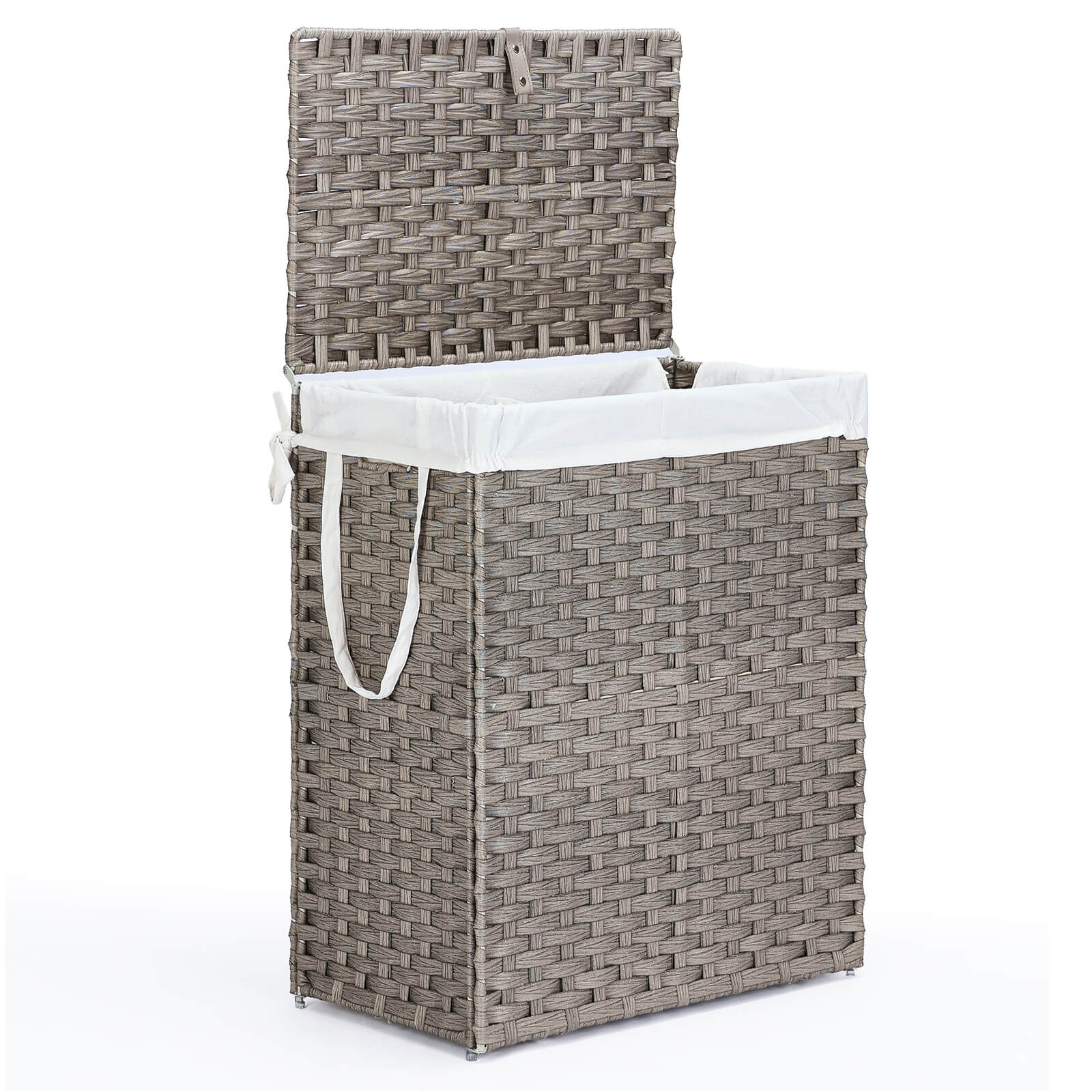 Collapsible Rattan Laundry Hamper for Laundry Room