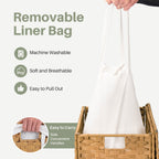 Collapsible Rattan Laundry Hamper for Laundry Room