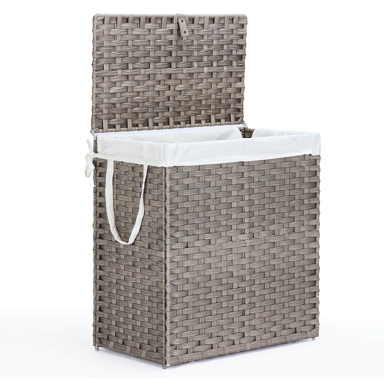 Collapsible Rattan Laundry Hamper for Laundry Room