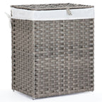 Collapsible Rattan Laundry Hamper for Laundry Room