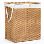 Collapsible Rattan Laundry Hamper for Laundry Room